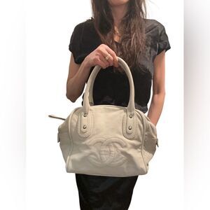 Chanel White Satchel with Iconic CC Logo